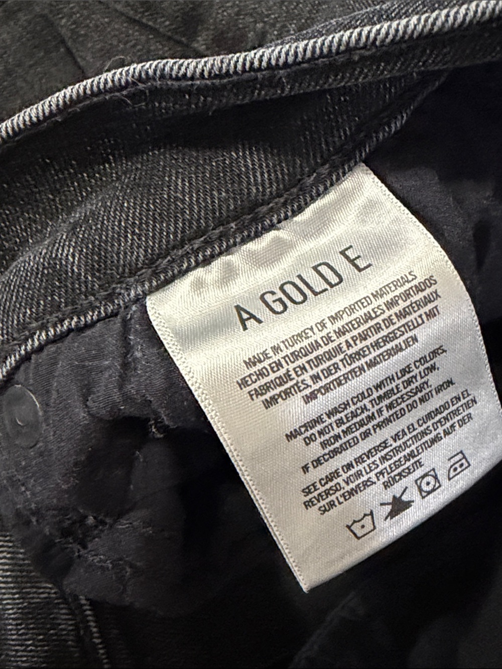 Agolde Sophie High Rise Skinny Crop cropped distress ankle black gray jeans 27 - Picture 9 of 10